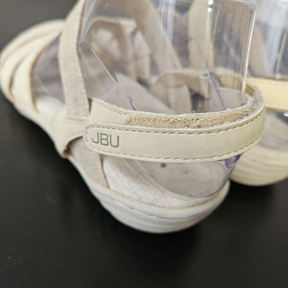 JBU by Jambu Tan Linen Look Sandals Sz 8 Comfort Flat - Picture 8 of 9
